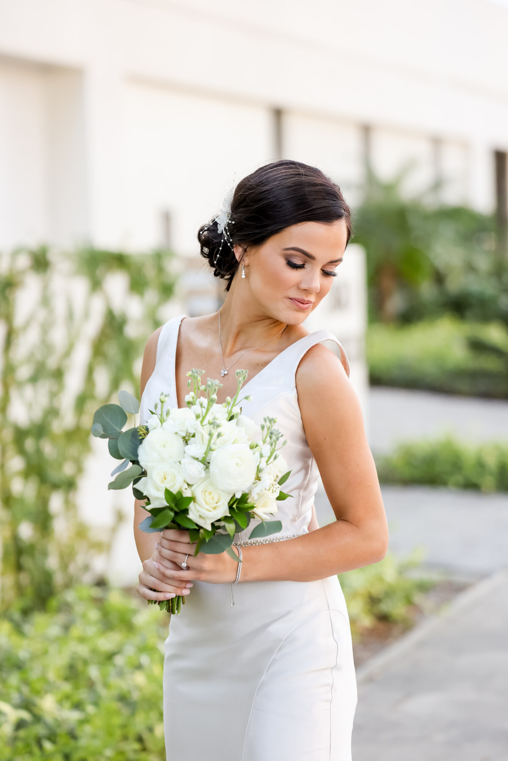 Classic Bridal Portrait Bride with Updo and Glam Makeup Inspiration