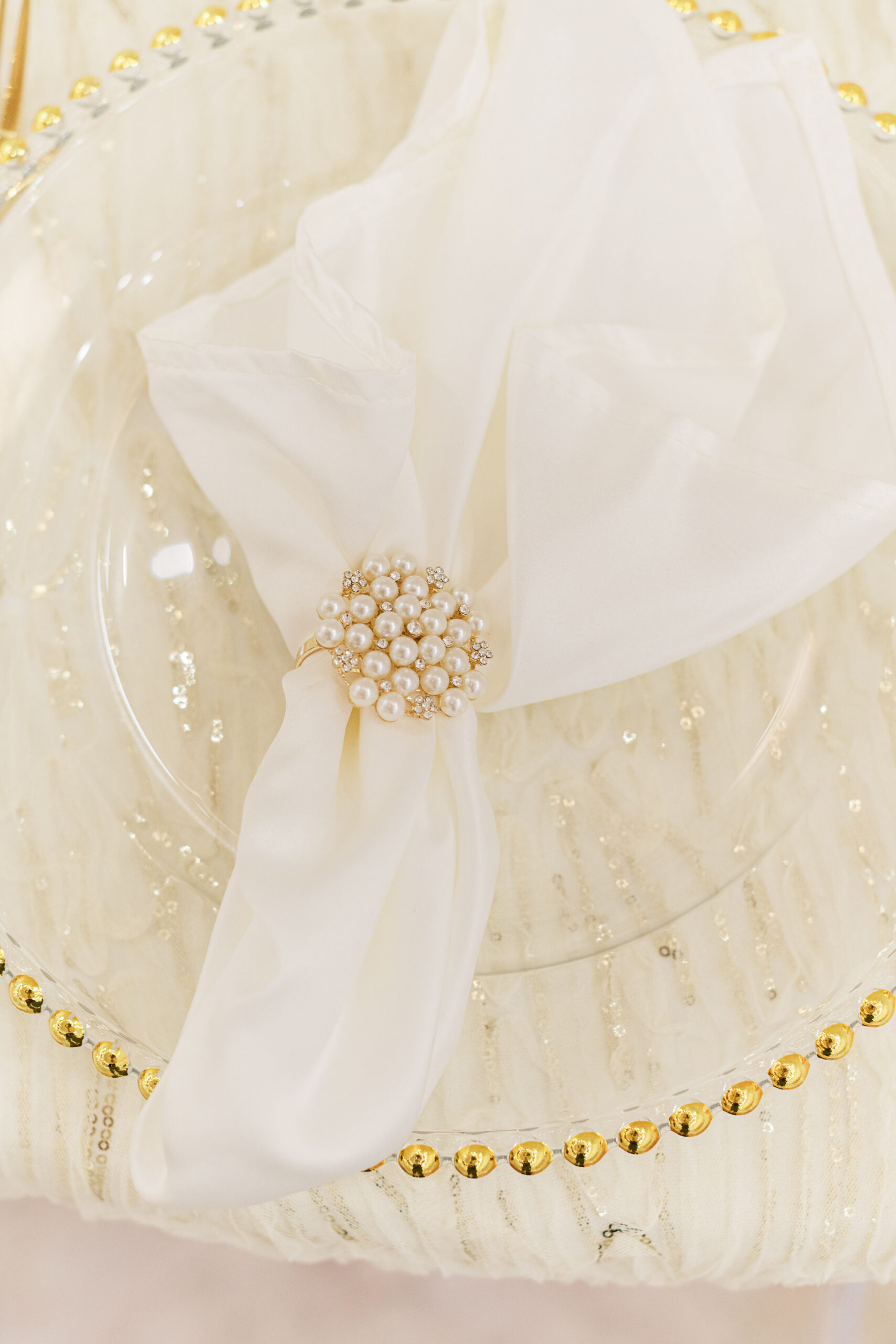 Elegant Pearl Napkin Ring Wedding Linen Inspiration