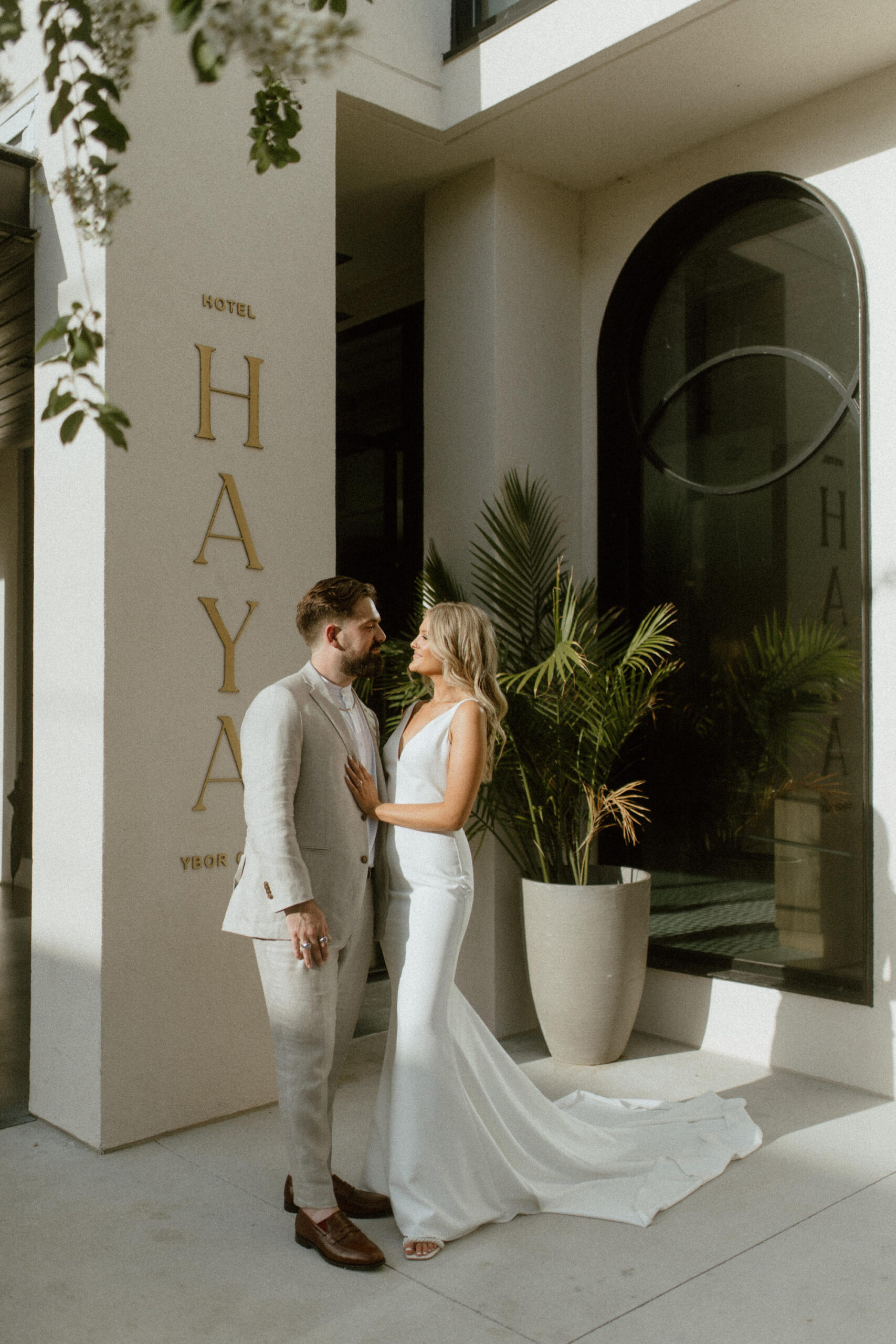 Bride and Groom Wedding Portrait | Ybor City Tampa Florida Hotel Haya