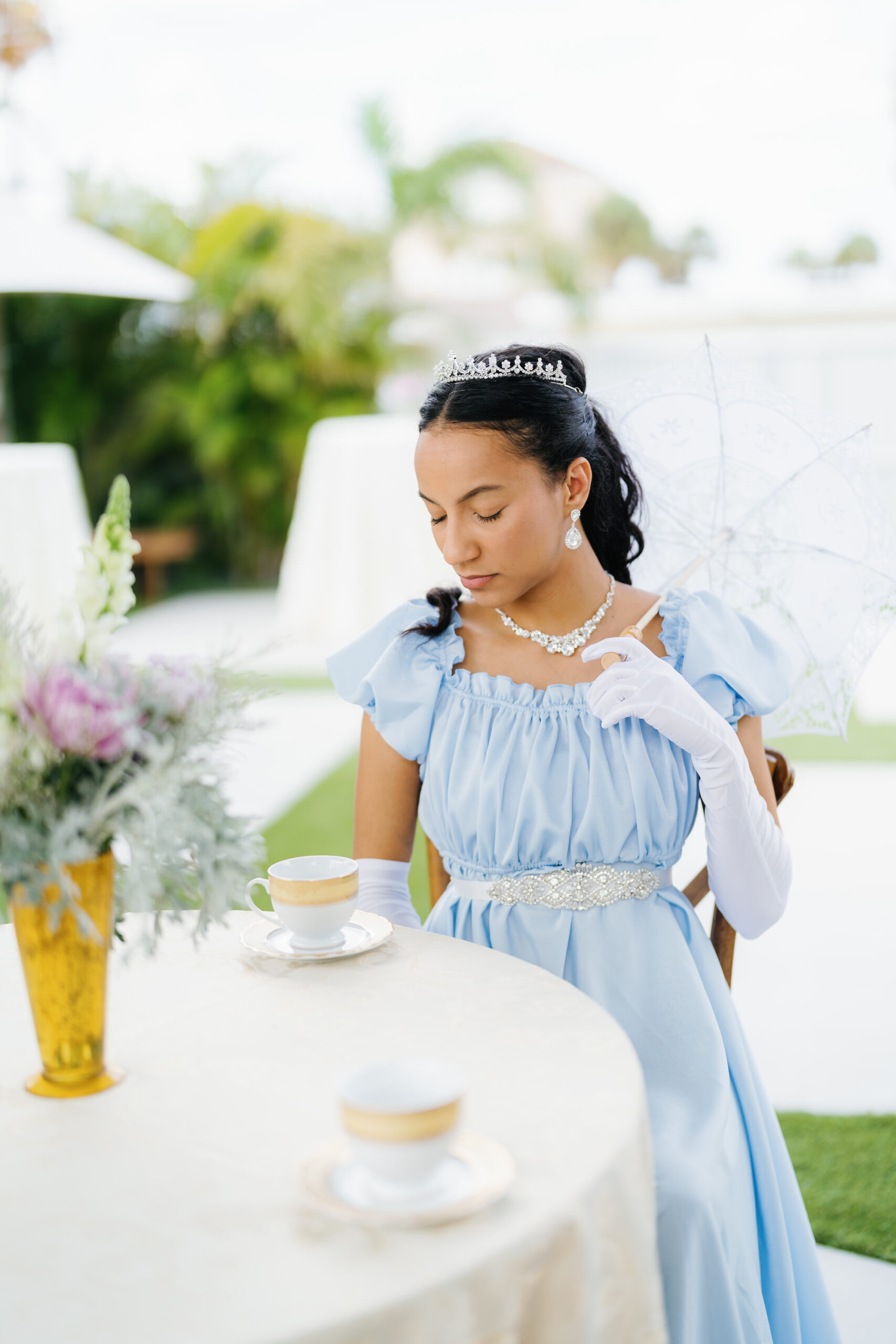 Bridgerton Themed Wedding Bridal Shower Inspiration | Unique Blue Wedding Dress Ideas