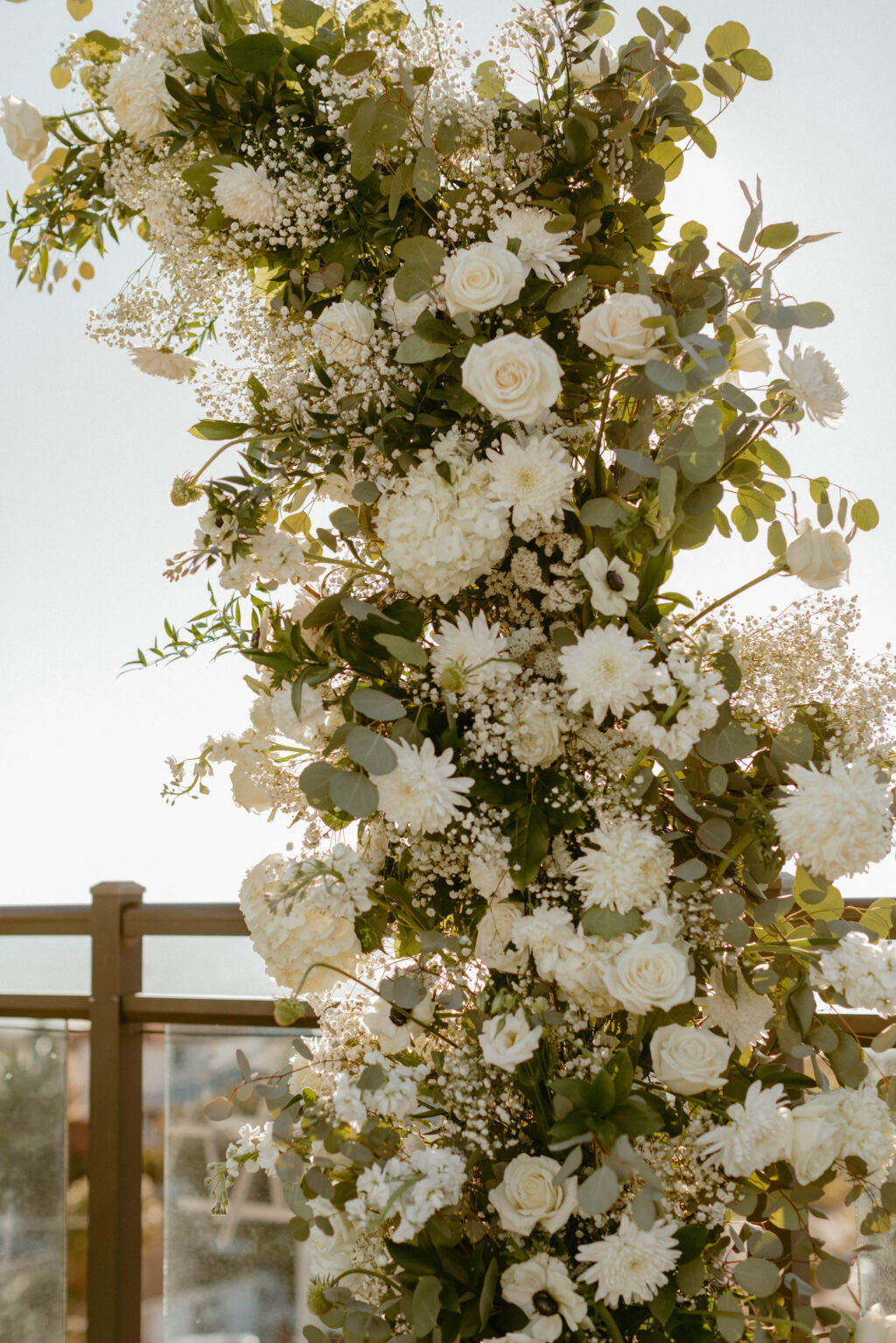 Split Ceremony Arch White Floral and Greenery Ideas