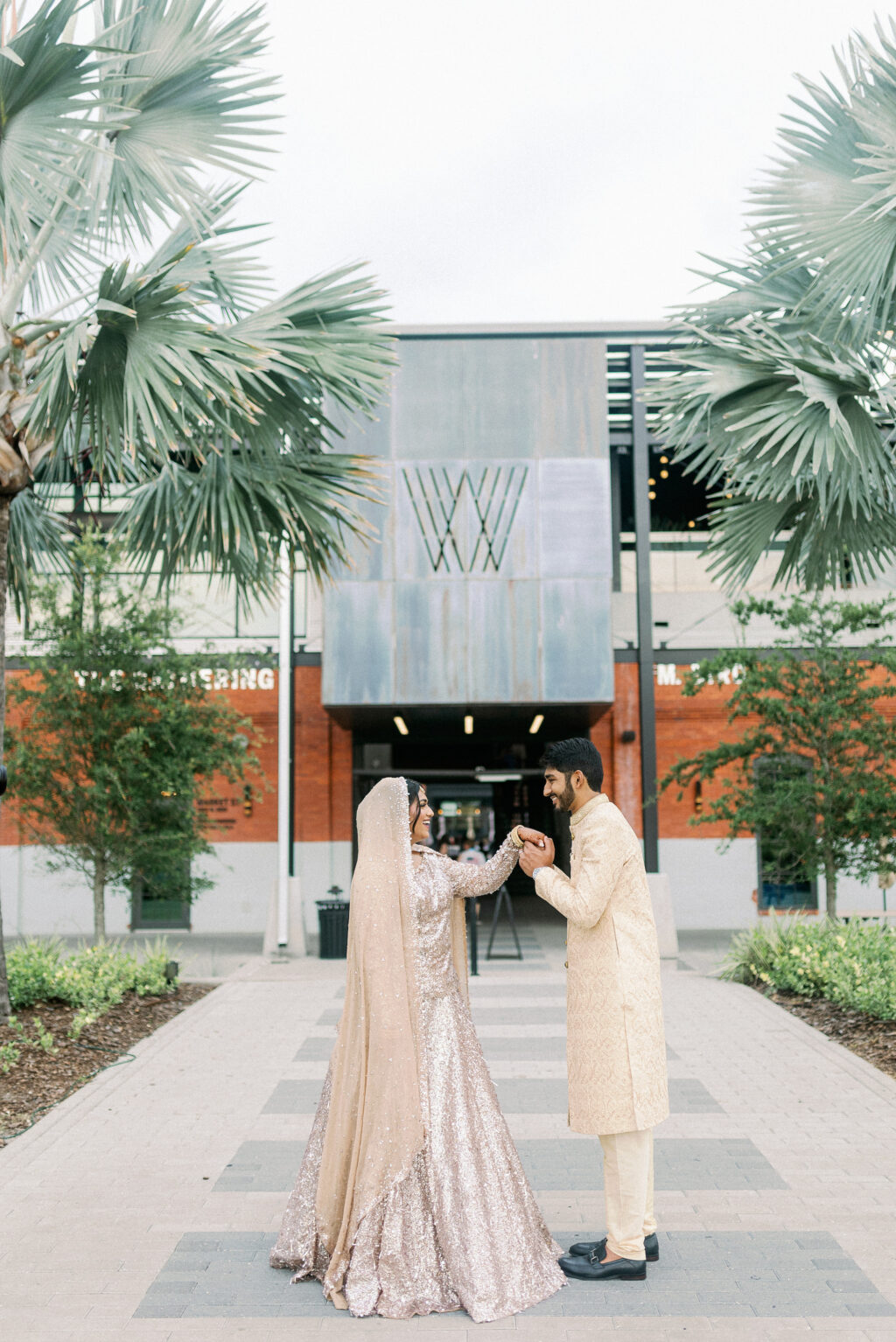 Bride and Groom Outdoor Wedding Portrait | Tampa Bay Videographer Shannon Kelly Films | Photographer Dewitt For Love | Venue Armature Works