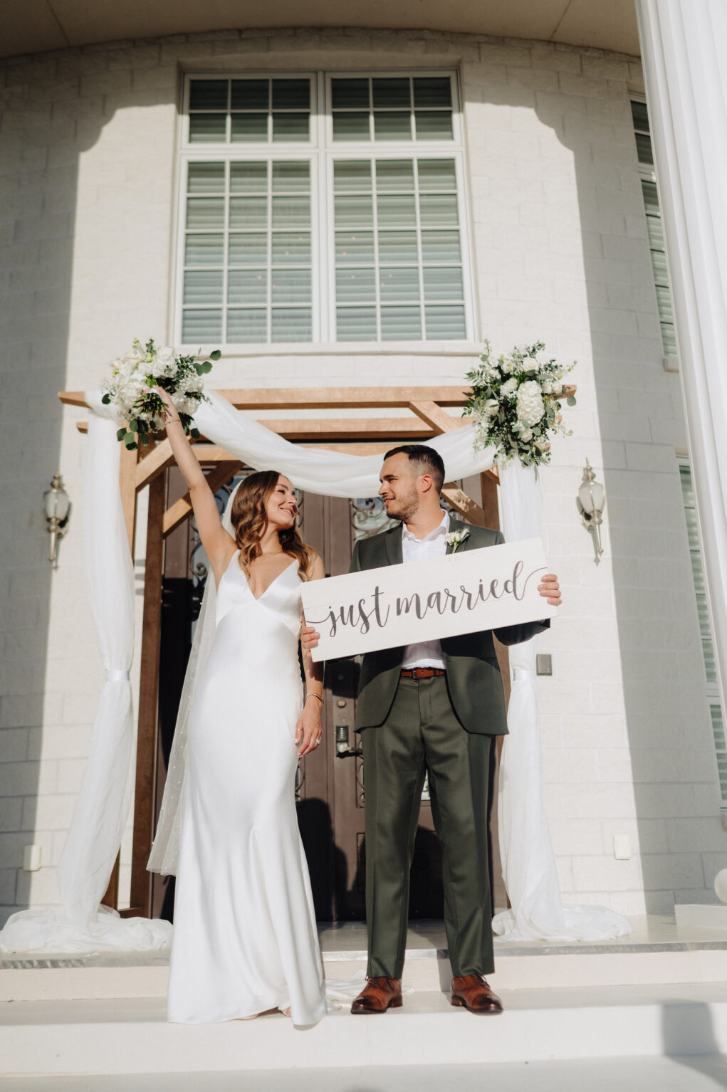 Bride and Groom Just Married Wedding Portrait | Planner Elope Tampa Bay
