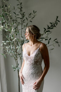 Romantic Sheer Lace Wedding Dress Inspiration Portrait | Tampa Photographer Dewitt for Love Photography | Hair and Makeup Artist Femme Akoi Beauty Studio