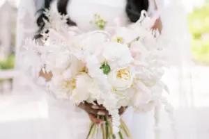 White Flower Bridal Wedding Bouquet with Garden Roses | Tampa Bay Florist Lemon Drops Weddings & Events