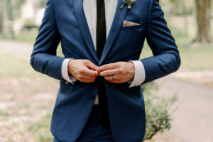 Navy Blue Groom Suit with Black Tie Wedding Day Attire Inspiration | Groomsmen Bachelor Ideas