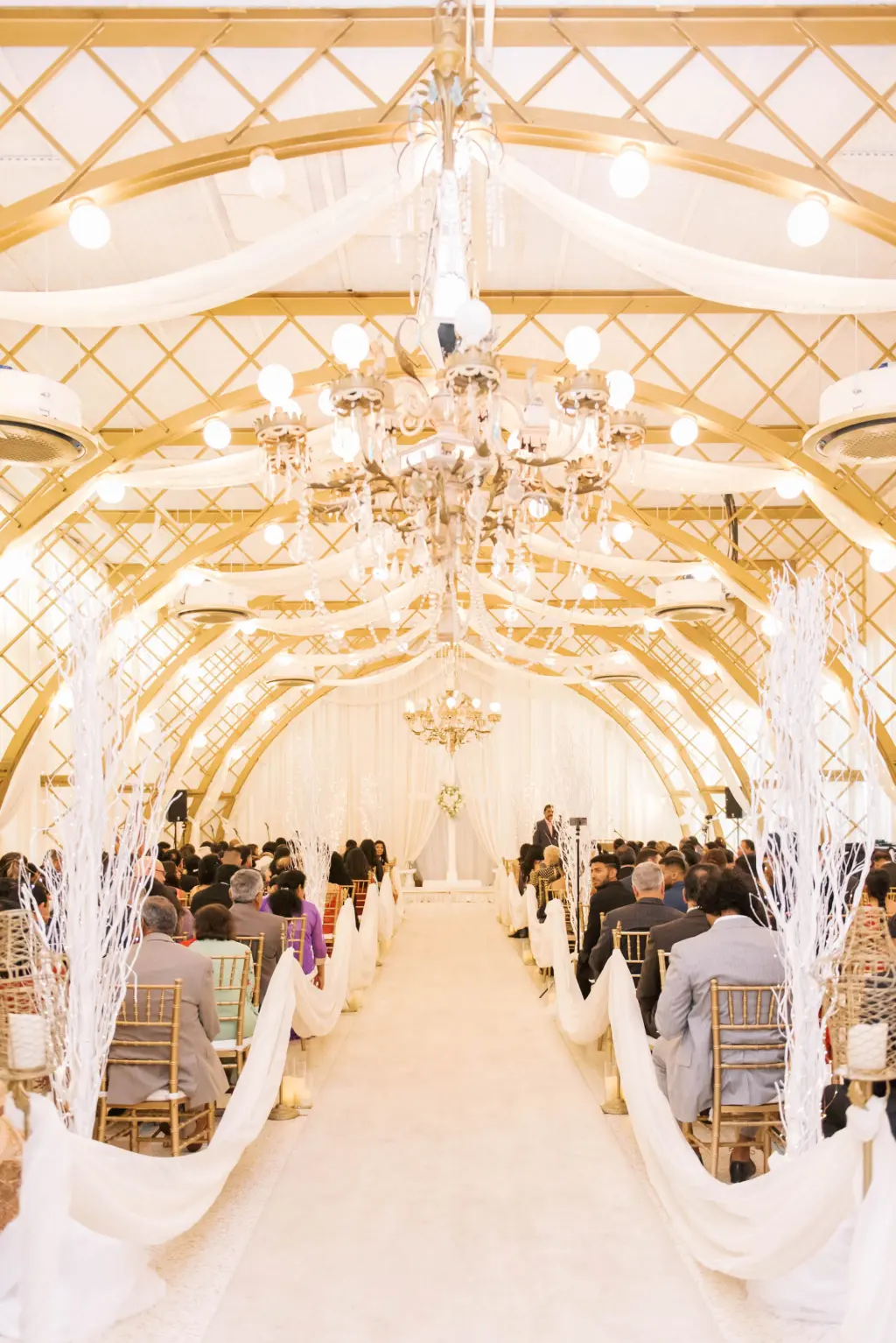 Aisle Drapery for Winter Wonderland Wedding Ceremony Inspiration