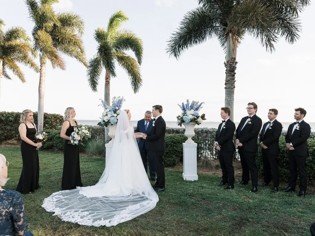 Bride and Groom Vow Exchange | South Tampa Waterfront Wedding Ceremony | Venue Tampa Yacht and Country Club