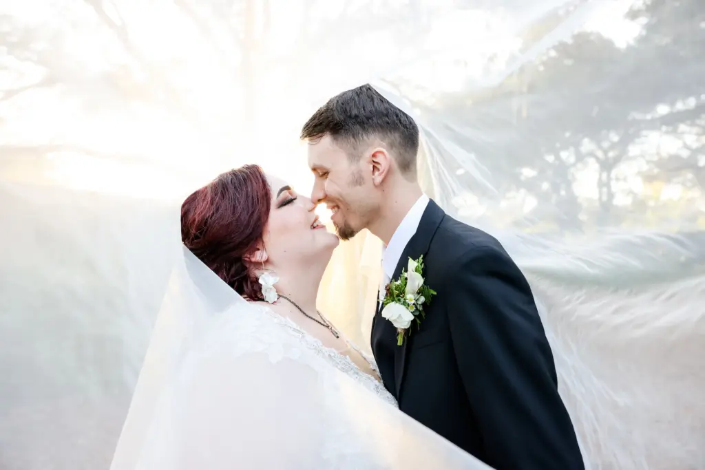 Bride and Groom Veil Wedding Portrait | Tampa Bay Photographer Lifelong Photography | Hair and Makeup Artist Michele Renee The Studio