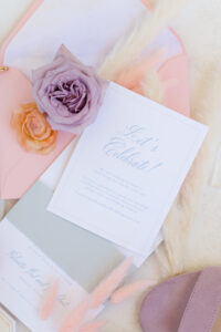 Whimsical Pastel Blue and White Wedding Invitation Inspiration