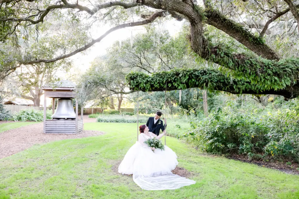 Bride and Groom Swing Wedding Portrait | Tampa Bay Venue Cross Creek Ranch | Photographer Lifelong Photography Studio