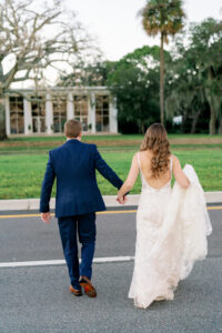 Bride and Groom On Bayshore Boulevard Downtown Tampa