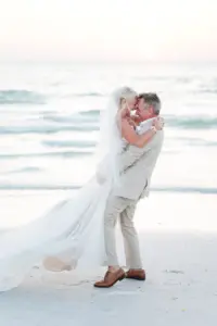 Bride and Groom Intimate Beach Wedding Portrait | Tampa Florida Wedding Photographer Amanda Zabrocki Photography