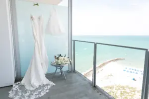 Ivory Spaghetti Strap Mermaid Enzoani Wedding Dress with Sheer Lace Bodice for Beach Wedding