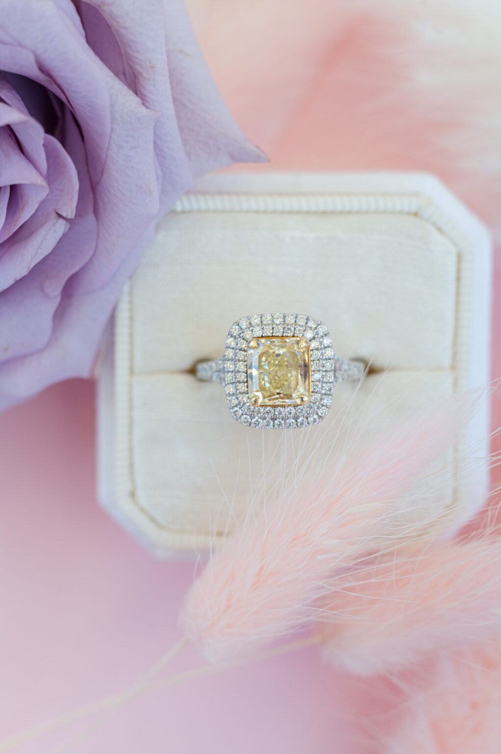 Yellow Diamond Engagement Ring Ideas | Velvet Ring Box Inspiration