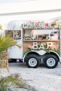 Mobile Wedding Bar Inspiration with Floral Detailing
