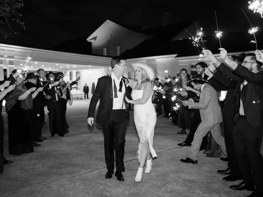 Fringe Wedding Reception Dress For Grand Exit | Sparkler Send Off | Tampa Bay Planner Eventfull Weddings