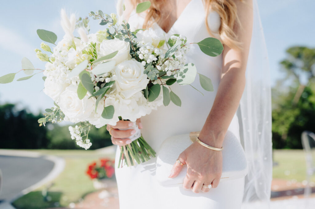 Classic Neutral White Flower and Greenery Wedding Bouquet Inspiration