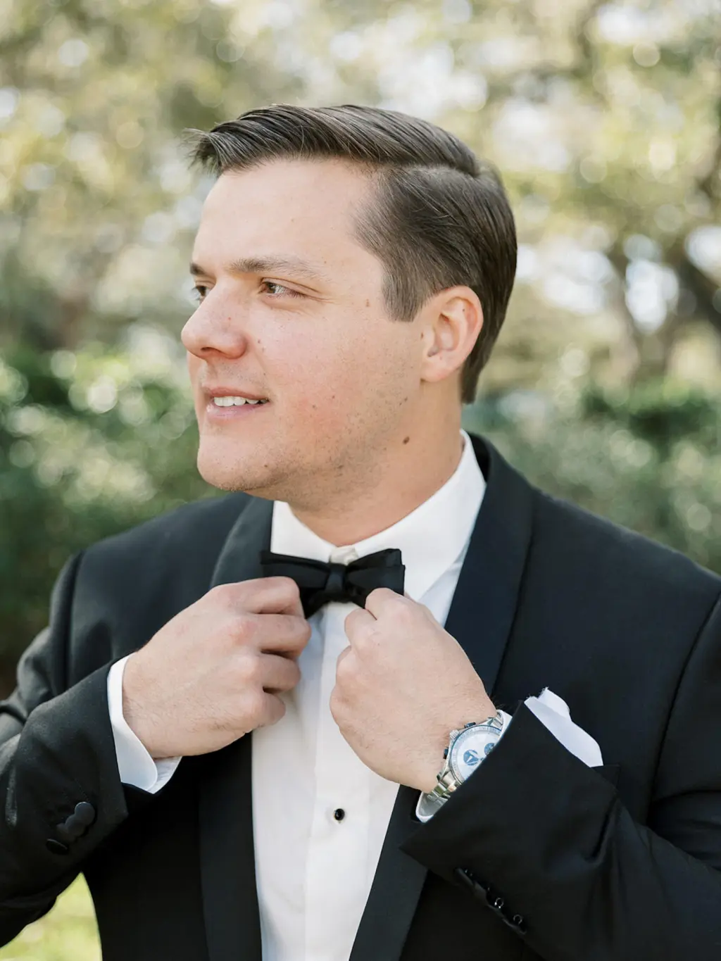 Groom Getting Ready | Black Tuxedo and Bowtie Inspiration