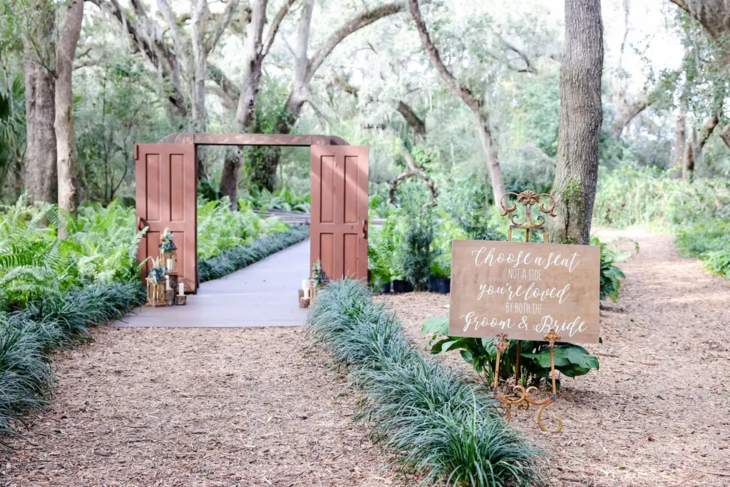 Choose a Seat Wooden Sign for Wedding Ceremony | The Enchanted Forest at Cross Creek Ranch | Tampa Bay Venue