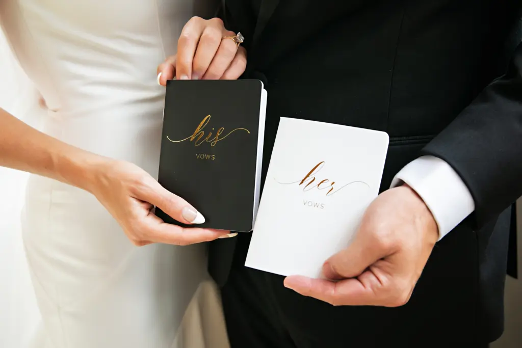His and Her Wedding Vow Booklet Ideas