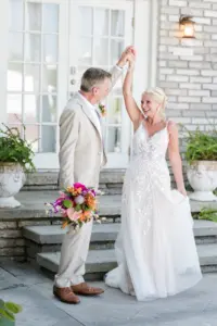 Bride and Groom First Look Twirl Wedding Portrait | Tampa Photographer Amanda Zabrocki Photography