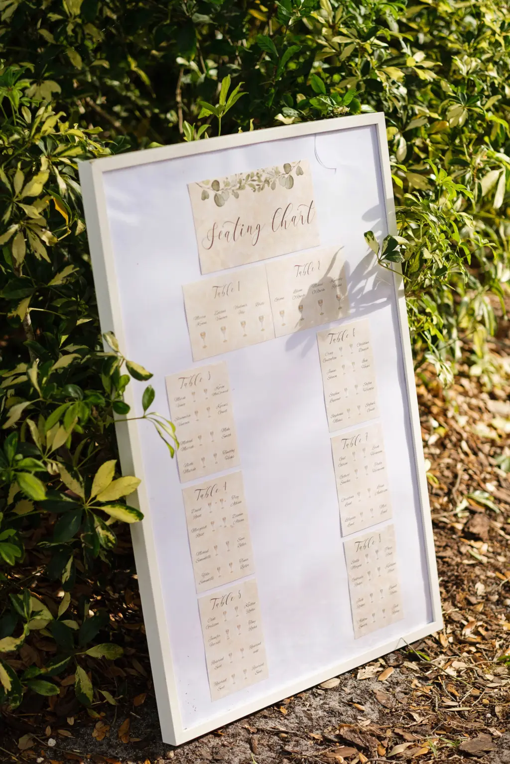 Framed Wedding Reception Seating Chart Ideas