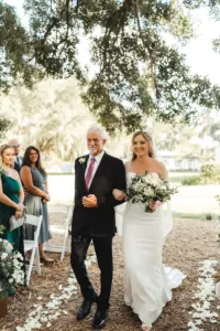 Bride and Father Walking Down Wedding Aisle | Tampa Bay Photographer Videographer J&S Media