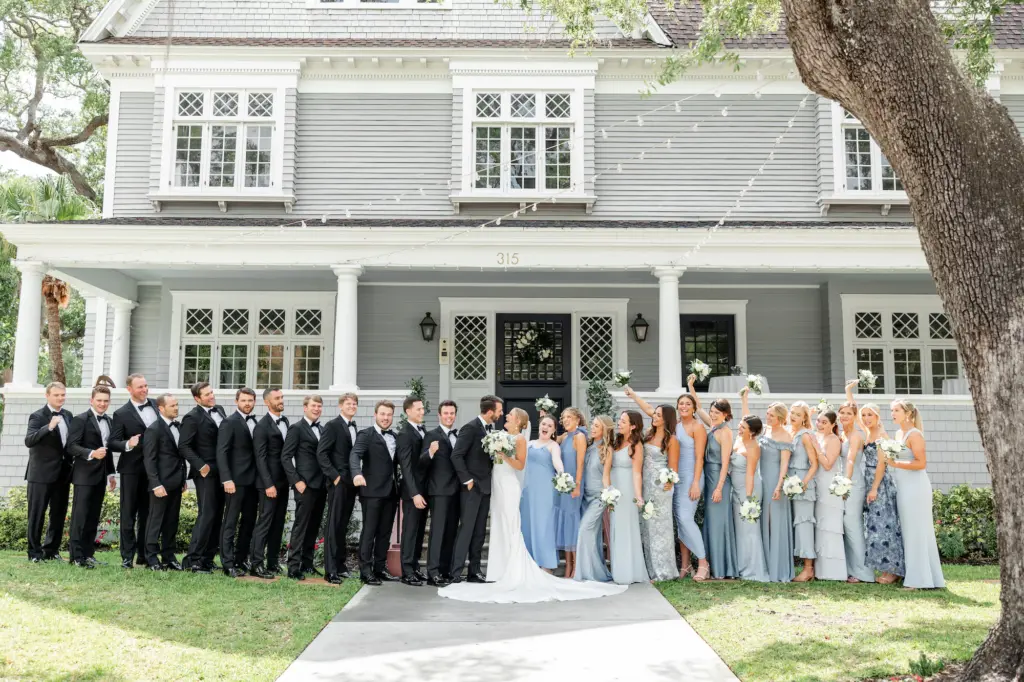 Black Tie Wedding | Mismatching Blue Bridesmaids Dress Ideas | Tampa Bay Wedding Venue The Orlo | Planner Kelci Leigh Events