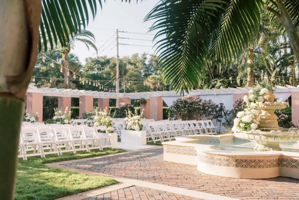 Outdoor Old Florida Tea Garden Wedding Ceremony Inspiration | St Pete Venue The Vinoy