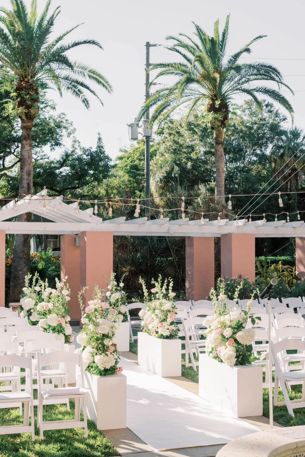 Outdoor Old Florida Tea Garden Wedding Ceremony Inspiration | St Pete Venue The Vinoy | Florist Bruce Wayne Florals