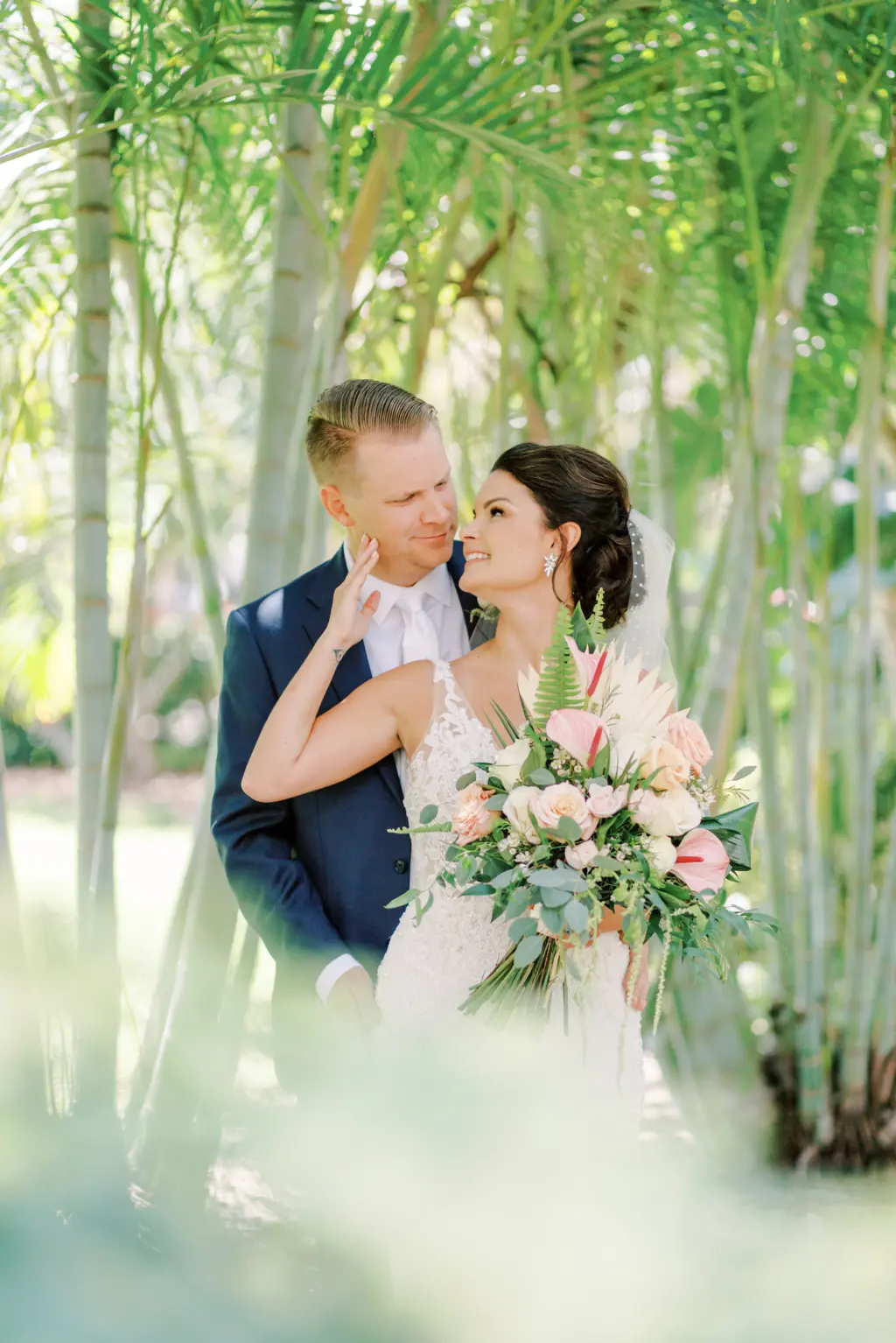 Bride and Groom Wedding Portrait | St. Pete Planner and Florist Lemon Drops Weddings and Events | Hair and Makeup Artist Femme Akoi Beauty Studio