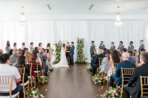 Bride and Groom Exchange Vows in Romantic Indoor Wedding Ceremony | Tampa Florida Wedding Photographer Mary Anna Photography | Venue The Orlo