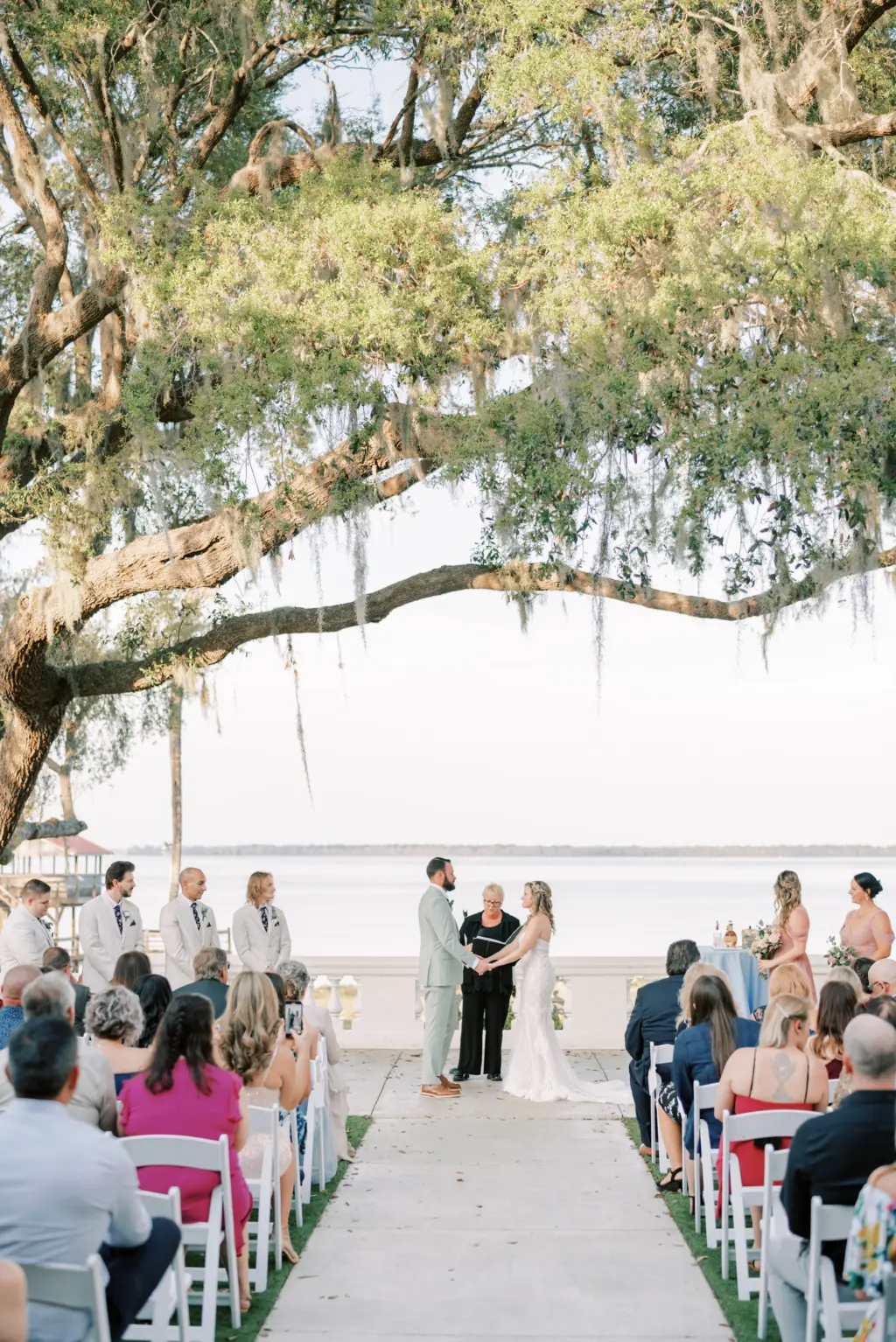 Bride and Groom Waterfront Wedding Ceremony Vow Exchange | Tampa Bay Planner B Eventful