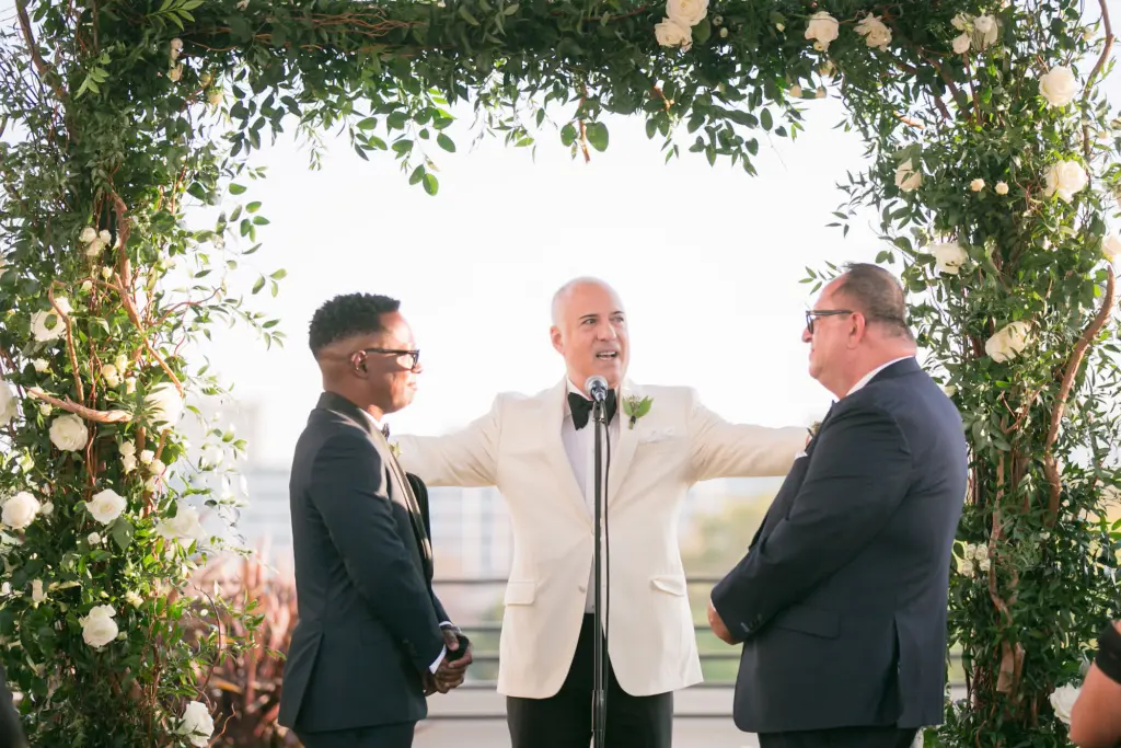 Groom and Groom Vow Exchange | Rooftop Gay Wedding Ideas | Tampa Bay Photographer Carrie Wildes Photography