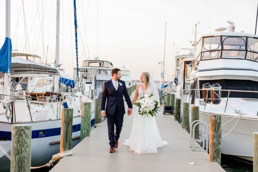 Bride and Groom Dock Wedding Portrait | St Petersburg Photographer Lifelong Photography | Videographer Shannon Kelly Films | Planner Coastal Coordinating | Venue Isla del Sol Yacht Club