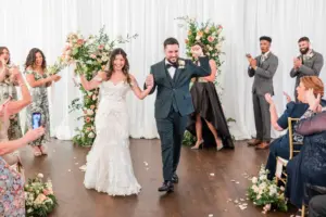Bride and Groom Just Married in Romantic Indoor Wedding Ceremony | Tampa Florida Wedding Photographer Mary Anna Photography