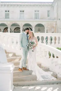 Bride and Groom Just Married Wedding Portrait | Tampa Bay Planner B Eventful | Venue Lake Wales Bella Cosa Lakeside