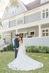 Bride and Groom Wedding Portrait Outside the Orlo Wedding Venue | South Tampa Wedding Photographer Mary Anna Photography
