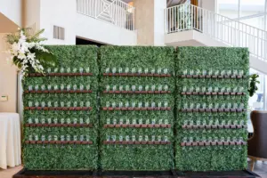Champagne Hedge Wall for Wedding Reception Ideas | Tampa Bay Rentals A Chair Affair