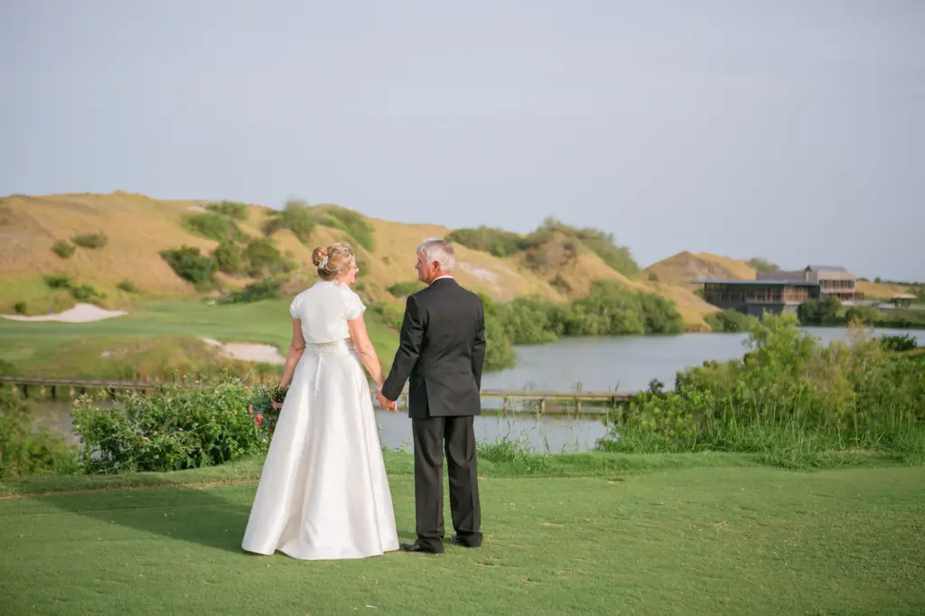 Bride and Groom Wedding Portrait on Gold Course Streamsong Resort | Tampa Photographer Carrie Wildes Photography
