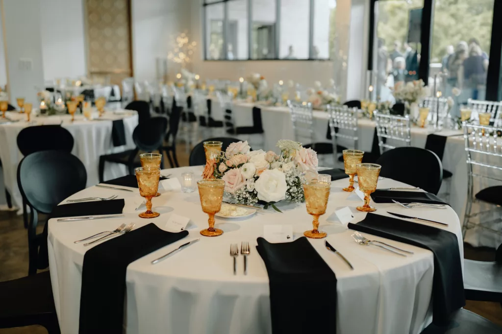Modern White and Black Wedding Reception Tablescape Decor Inspiration | Tampa Bay Kate Ryan Event Rentals | Planner Coastal Coordinating