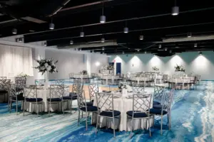 Elegant Blue and White Aquarium Wedding Reception Ideas | Venue Clearwater Marine Aquarium