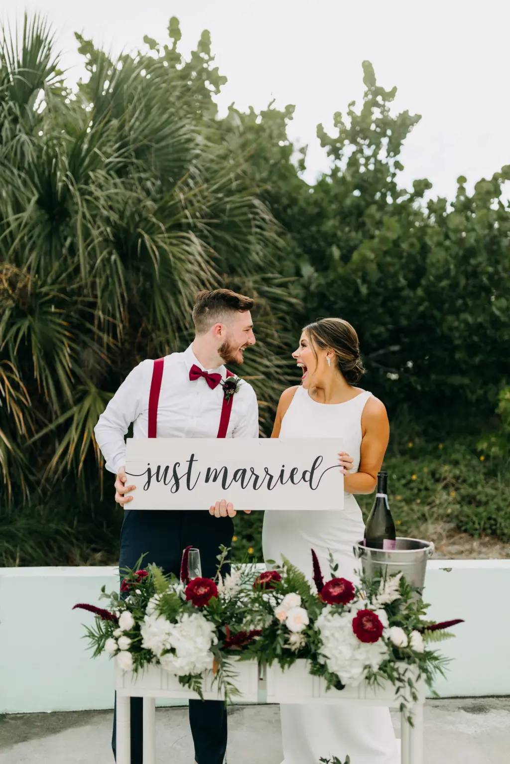 Bride and Groom Just Married Wedding Portrait | Tampa Bay Planner Elope Tampa Bay