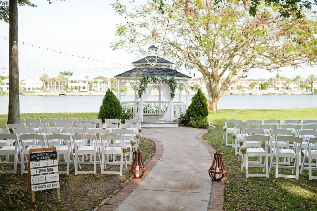 Waterfront Gazebo Wedding Ceremony Inspiration | Davis Island Garden Club