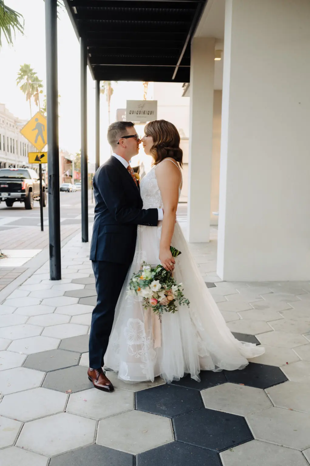 Intimate Bride and Groom Kiss Wedding Portrait | Ybor City Photographer McNeile Photography