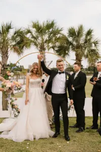 Bride and Groom Just Married Wedding Portrait | Tampa Planner Coastal Coordinating