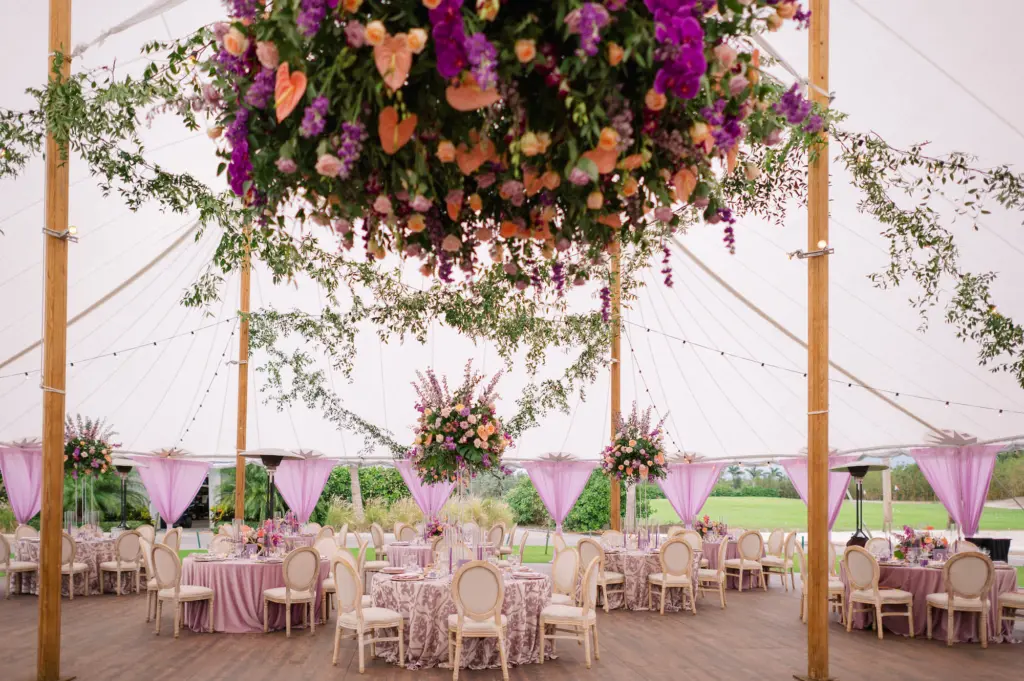 Luxurious Purple and Gray Wedding Reception Inspiration | Tampa Bay Florist Botanica International Design Studio