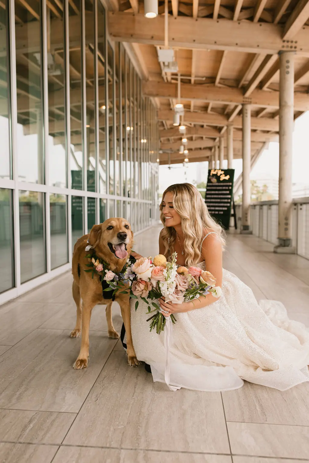 Bride with Dog on Wedding Day | Tampa Bay FairyTail Pet Care