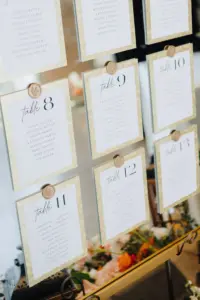 Gold Mirror Seating Chart for Wedding Reception with Wax Seals Inspiration